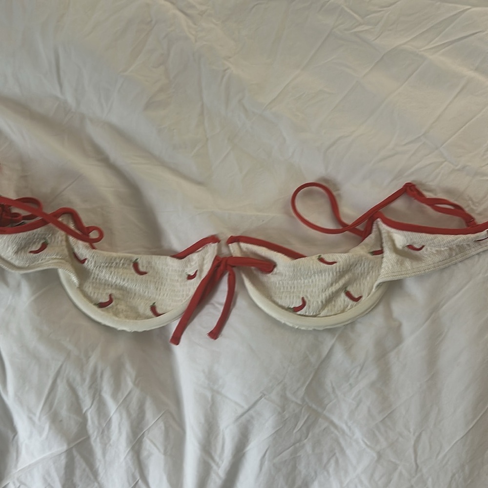 Zara Red and White Bikini top